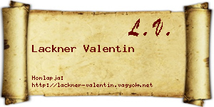 Lackner Valentin névjegykártya